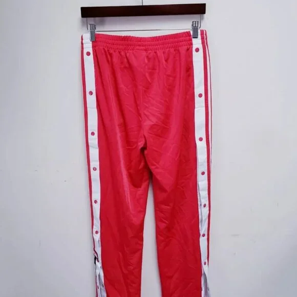 Adidas Button Side Tracksuit Sports Sweats Activewear Red Size US M Logo! - Picture 3 of 7